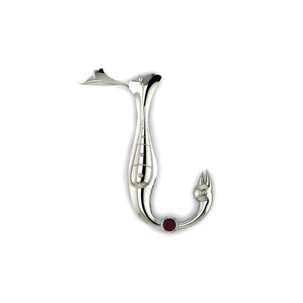 Bird calligraphy with armenian letter N 3D print model_12