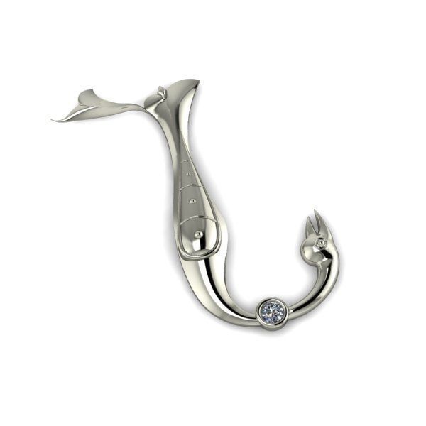 Bird calligraphy with armenian letter N 3D print model_24