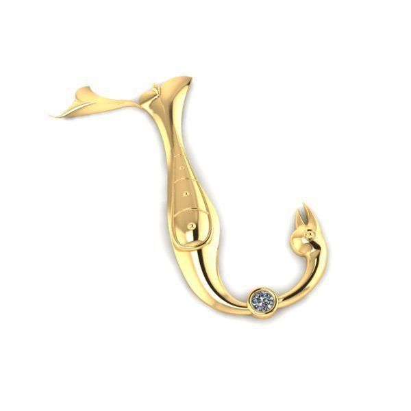 Bird calligraphy with armenian letter N 3D print model_31