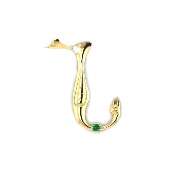 Bird calligraphy with armenian letter N 3D print model_18