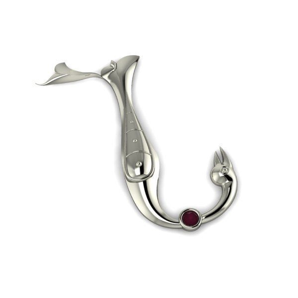 Bird calligraphy with armenian letter N 3D print model_26