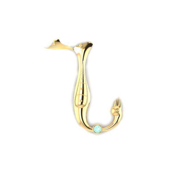 Bird calligraphy with armenian letter N 3D print model_15