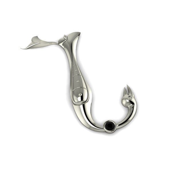 Bird calligraphy with armenian letter N 3D print model_23