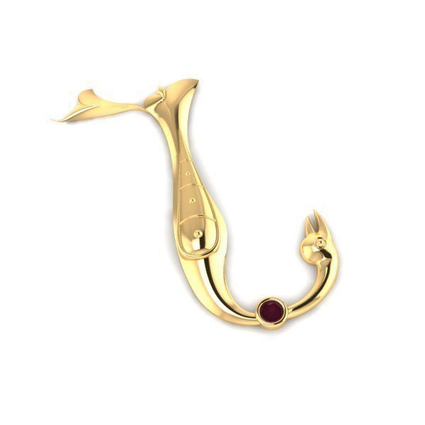 Bird calligraphy with armenian letter N 3D print model_33