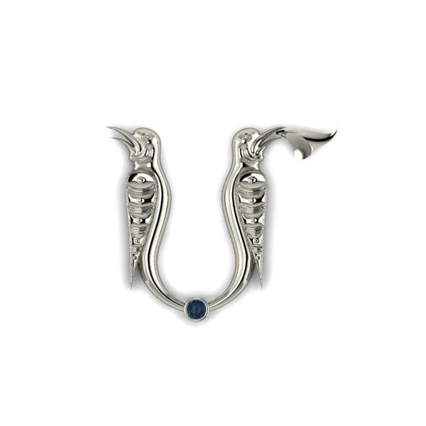 Bird calligraphy with armenian letter M 3D print model_6