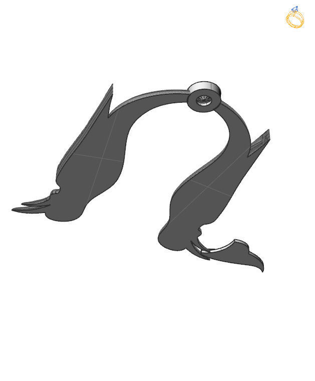 Bird calligraphy with armenian letter M 3D print model_4