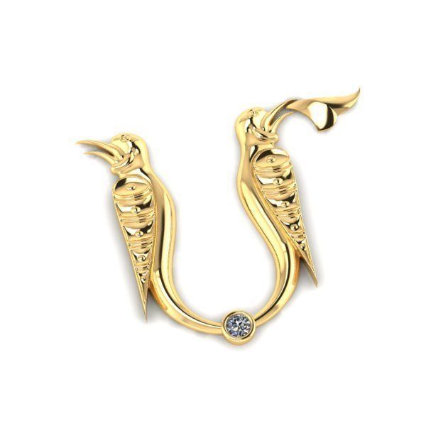 Bird calligraphy with armenian letter M 3D print model_31