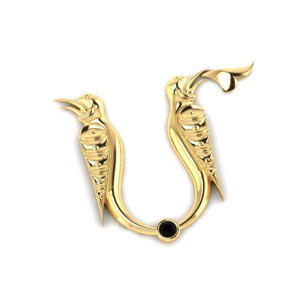 Bird calligraphy with armenian letter M 3D print model_30