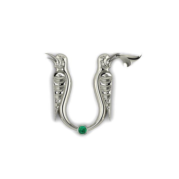 Bird calligraphy with armenian letter M 3D print model_11