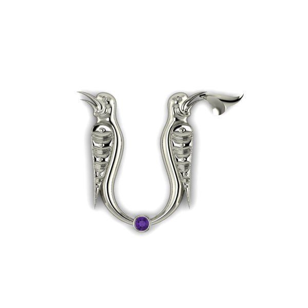 Bird calligraphy with armenian letter M 3D print model_7