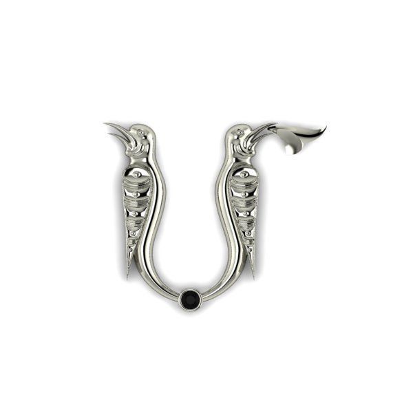 Bird calligraphy with armenian letter M 3D print model_9