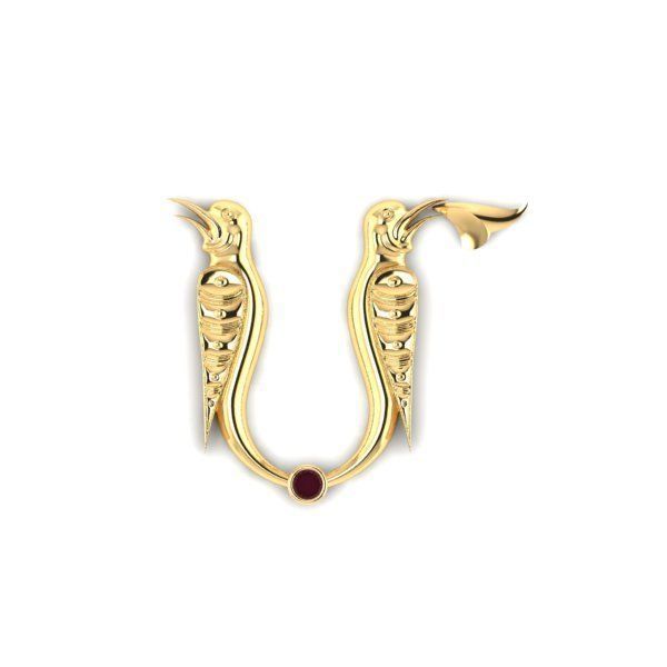 Bird calligraphy with armenian letter M 3D print model_19