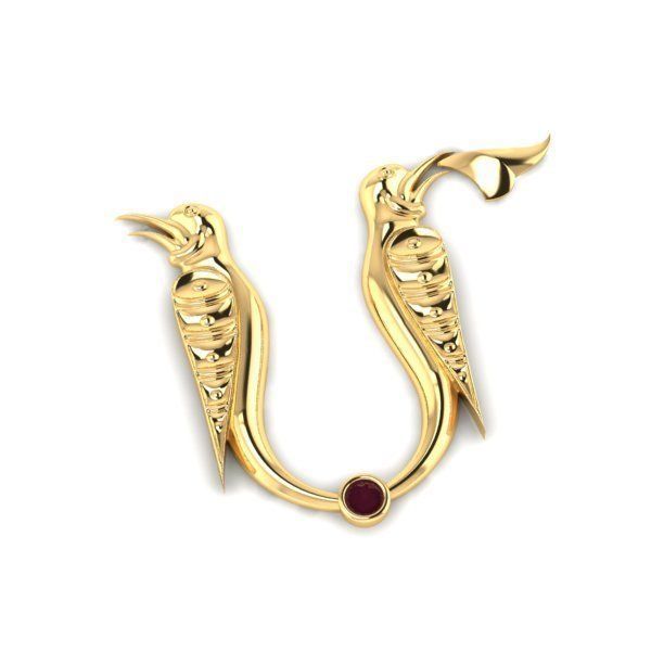 Bird calligraphy with armenian letter M 3D print model_33