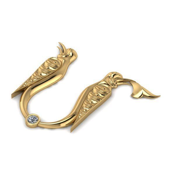 Bird calligraphy with armenian letter M 3D print model_2