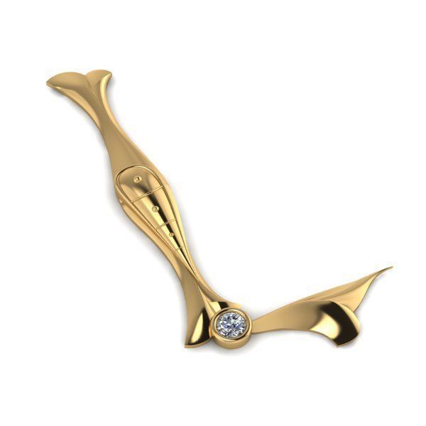 Bird calligraphy with armenian letter L 3D print model_1