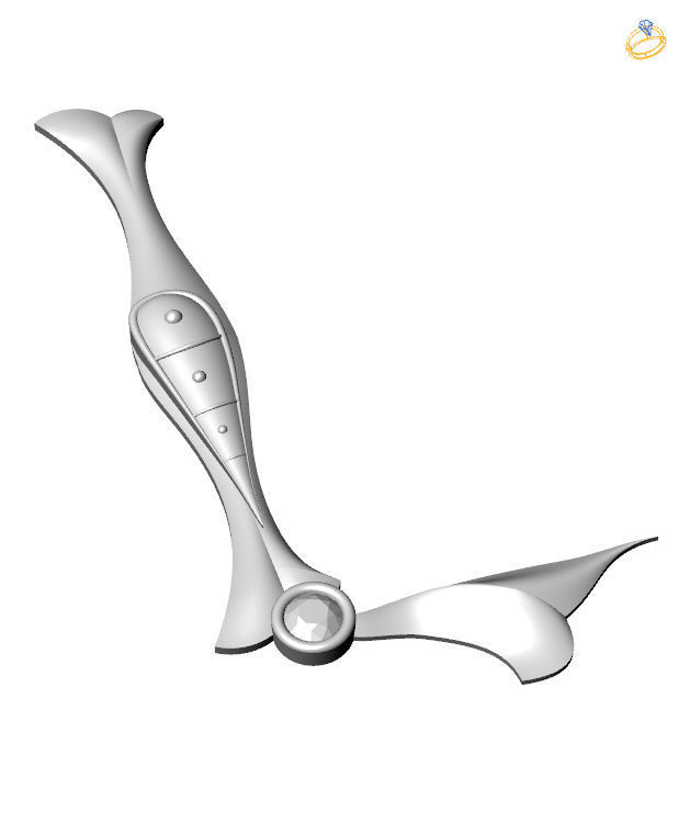 Bird calligraphy with armenian letter L 3D print model_5