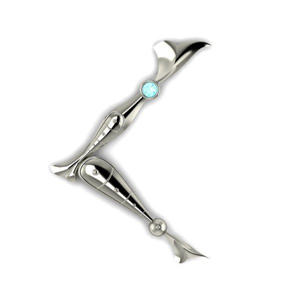 Bird calligraphy with armenian letter L 3D print model_8