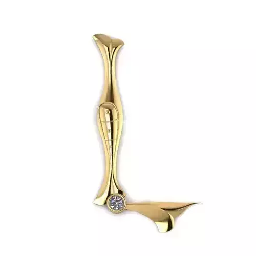 Bird calligraphy with armenian letter L 3D print model