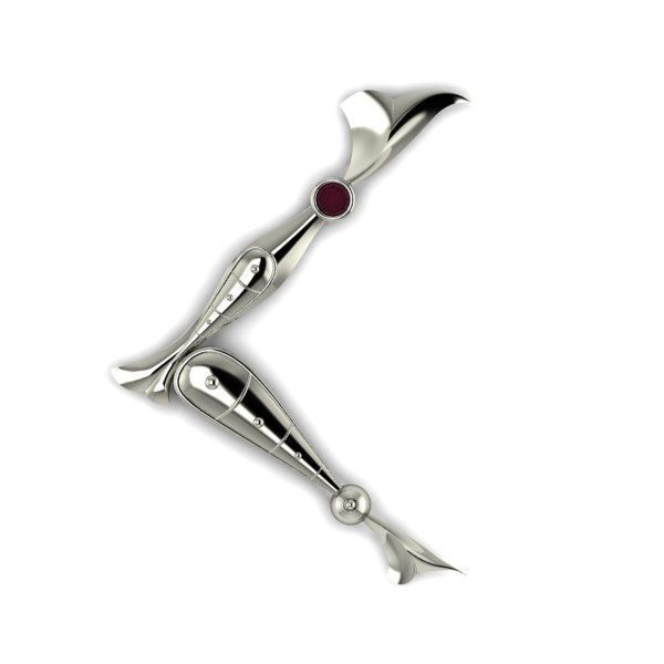 Bird calligraphy with armenian letter L 3D print model_12