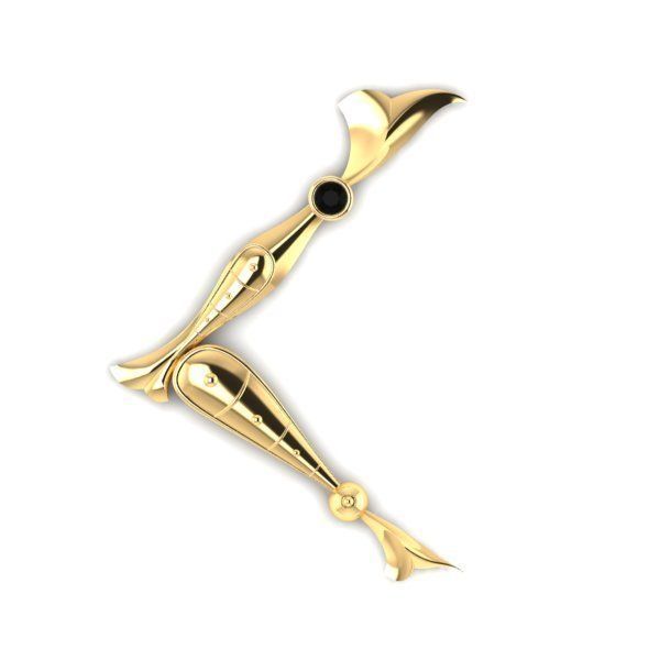 Bird calligraphy with armenian letter L 3D print model_16