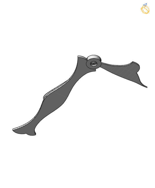 Bird calligraphy with armenian letter L 3D print model_4