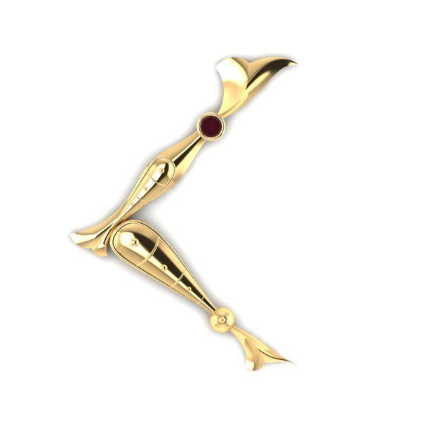 Bird calligraphy with armenian letter L 3D print model_19