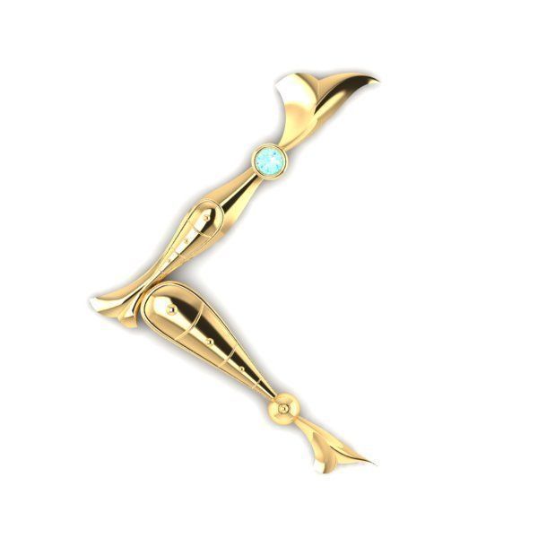 Bird calligraphy with armenian letter L 3D print model_15