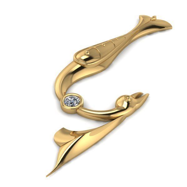 Bird calligraphy with armenian letter K 3D print model_2