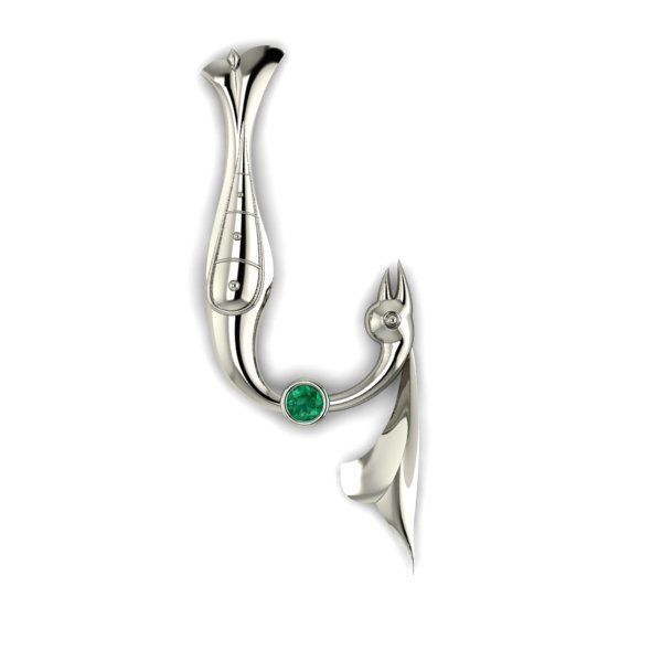 Bird calligraphy with armenian letter K 3D print model_11