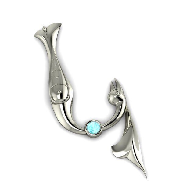 Bird calligraphy with armenian letter K 3D print model_22