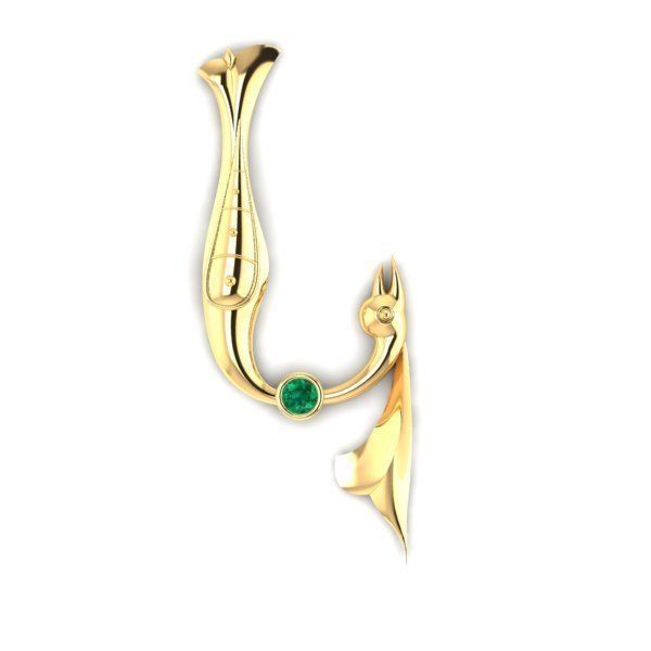 Bird calligraphy with armenian letter K 3D print model_18