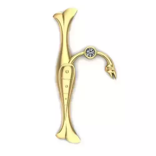 Bird calligraphy with armenian letter I 3D print model