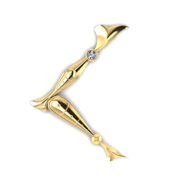 Bird calligraphy with armenian letter H 3D print model_17