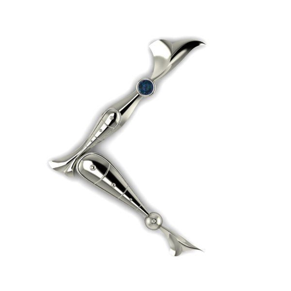 Bird calligraphy with armenian letter H 3D print model_6