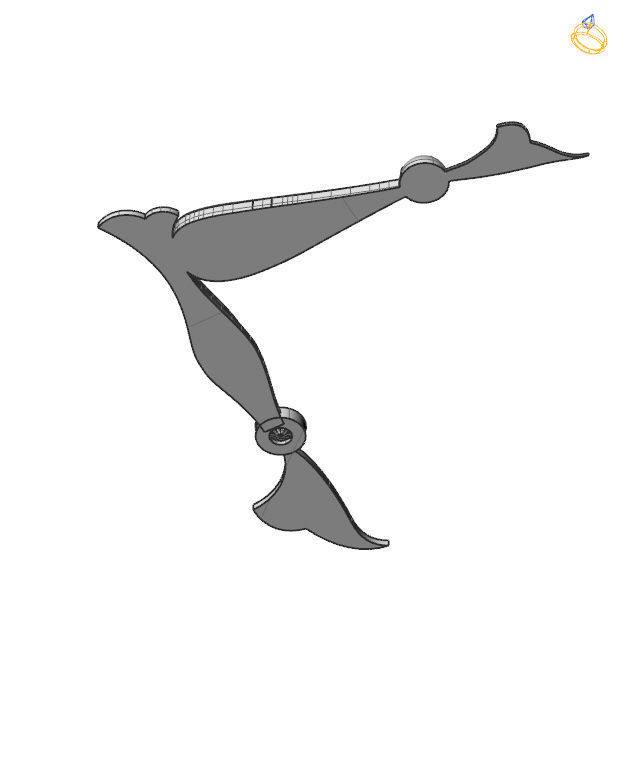 Bird calligraphy with armenian letter H 3D print model_4