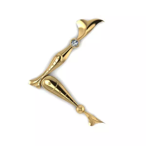 Bird calligraphy with armenian letter H 3D print model_0