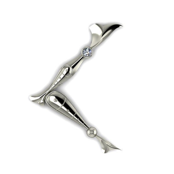 Bird calligraphy with armenian letter H 3D print model_10