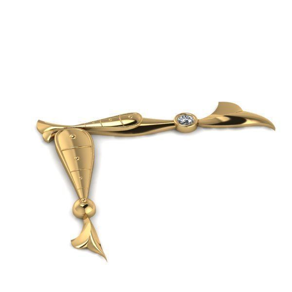 Bird calligraphy with armenian letter H 3D print model_2