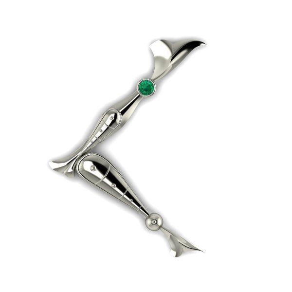 Bird calligraphy with armenian letter H 3D print model_11