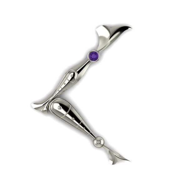 Bird calligraphy with armenian letter H 3D print model_7