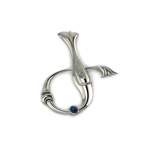 Bird calligraphy with armenian letter Ge 3D print model_20