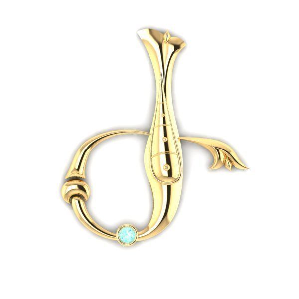 Bird calligraphy with armenian letter Ge 3D print model_15