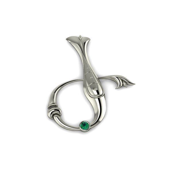 Bird calligraphy with armenian letter Ge 3D print model_25