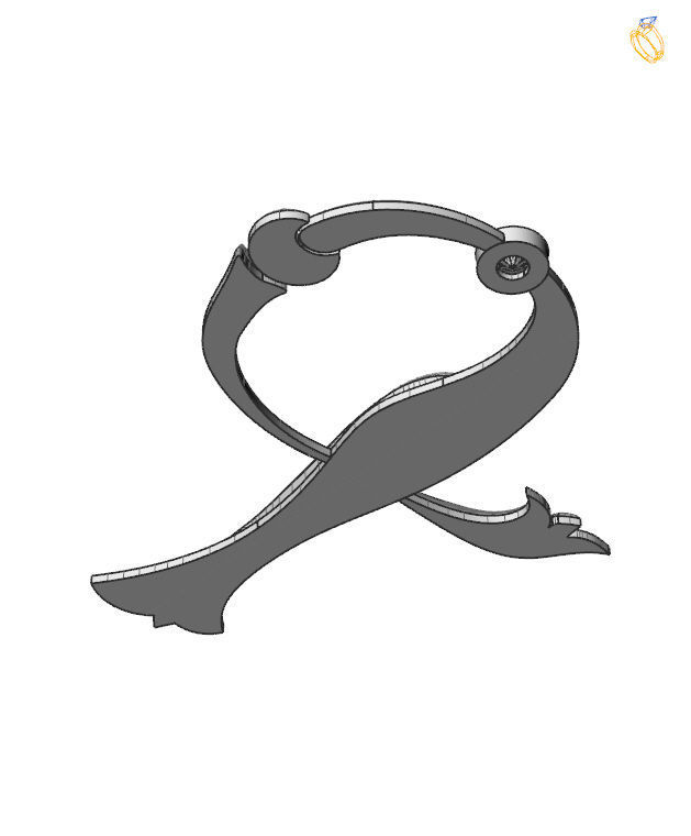 Bird calligraphy with armenian letter Ge 3D print model_4