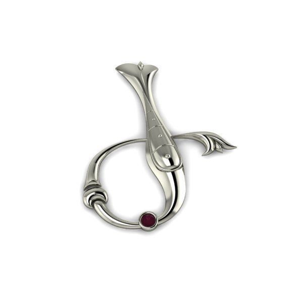 Bird calligraphy with armenian letter Ge 3D print model_26