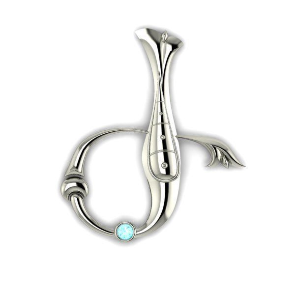 Bird calligraphy with armenian letter Ge 3D print model_8