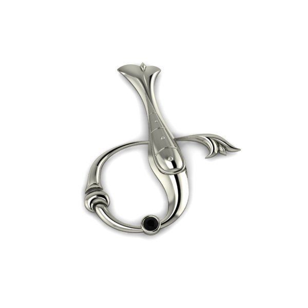 Bird calligraphy with armenian letter Ge 3D print model_23