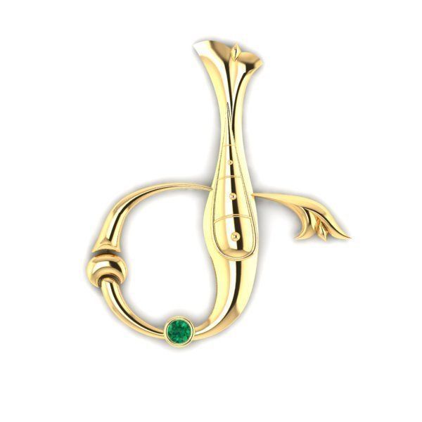 Bird calligraphy with armenian letter Ge 3D print model_18