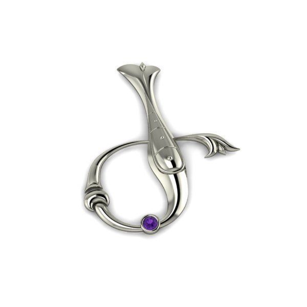 Bird calligraphy with armenian letter Ge 3D print model_21