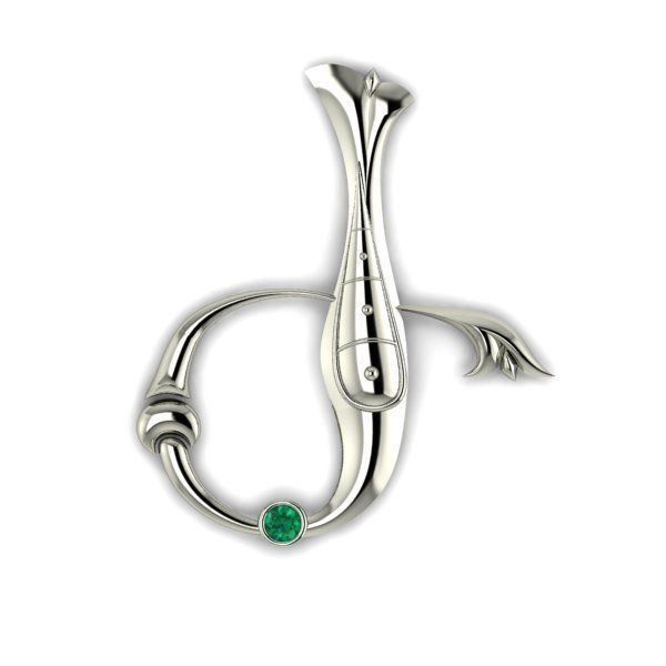 Bird calligraphy with armenian letter Ge 3D print model_11